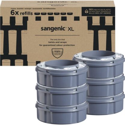 6 stk. Refill Til Blespand, Sangenic, Ldpe/sukkerrør, Parfumeret, Mild, Passer T. Twist&click Xl - Øvrige