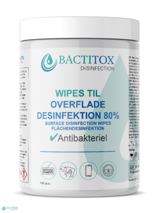 Bactitox Wipes Til Overfladedesinfektion 80% (100 Stk/boks) - Bactitox