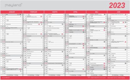 Kontorkalender M/flagdage 39X24Cm 2023 0550 00 - Mayland