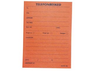 10 stk. Telefonbesked Grafisk Orange 10,5X14,8Cm 1060 100Bl/stk - Øvrige