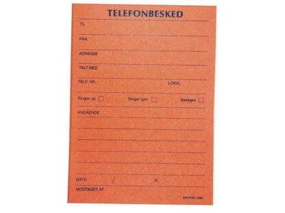 10 stk. Telefonbesked Grafisk Orange 10,5X14,8Cm 1060 100Bl/stk - Øvrige