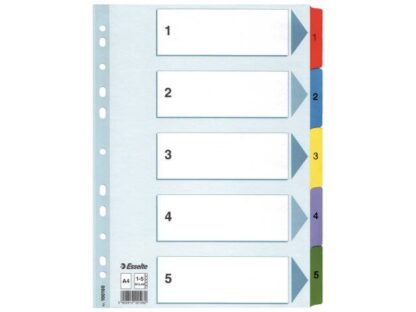 20 stk. Register Esselte Mylar A4 1-5 Flerfarvet - Esselte