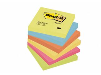 Post-It Notes Neon 76X76Mm 5 Ass. Farver 6Blk/pak 654Tfen - Post-it