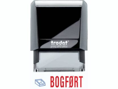 Stempel Trodat Printy 4912 Blå/rød Tekst Bogført - Trodat