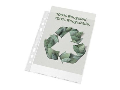 Plastlomme Esselte Recycled A4 100My M. Præg 50Stk/pak - Esselte