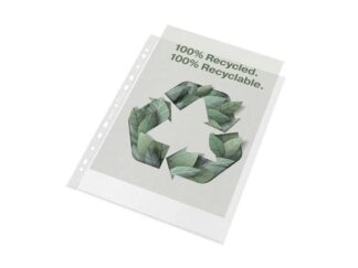 Plastlomme Esselte Recycled A4+ 100My M. Præg 100Stk/pak - BNT