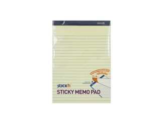 Notes Stick'n Memo Gul M/linier M/selvkl. Ark 254X178Mm 50Ark/blok - Øvrige