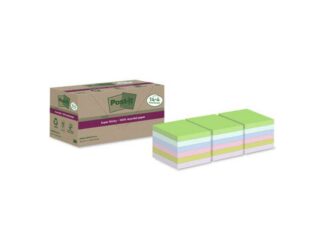 8 stk. Post-It Super Sticky Recycle Assorteret 76X76Mm 14+4Blk Assorteret 1X1X1Mm (18Ea) - Post-it