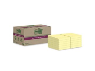 24 stk. Post-It Super Sticky Recycle Canarygul 47,6X47,6Mm 12Blk Gul 1X1X1Mm (12Ea) - Post-it